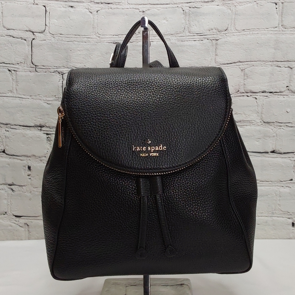 KATE SPADE 'LEILA' MEDIUM FLAP  PEBBLED LEATHER BACKPACK BAG